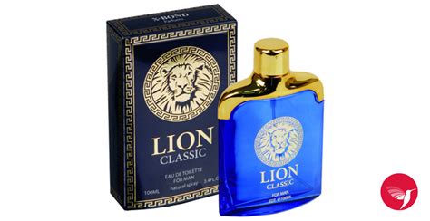 cologne with lion on bottle.